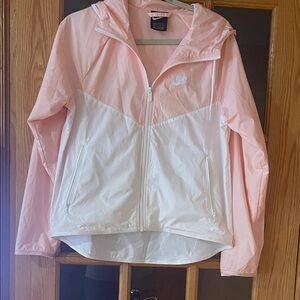Nike Women's Pink and White windbreaker